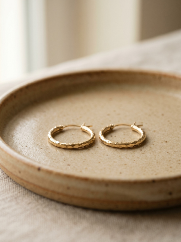 Hammered Hoop Earring
